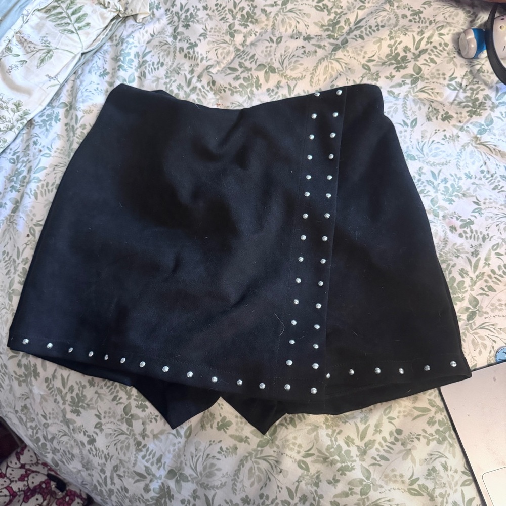 Black Studded Women's Skort